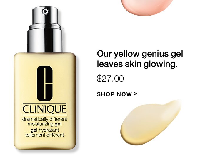Our yellow genius gel leaves skin glowing. $27.00 SHOP NOW