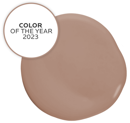 Paint swatch of Color of the Year 2023, Redend Point.