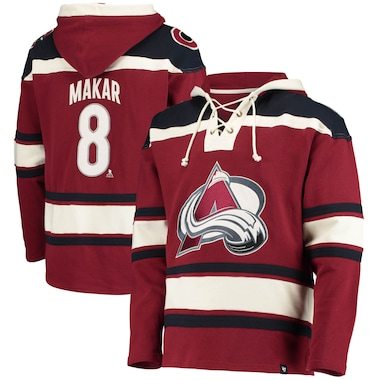 '47 Cale Makar Colorado Avalanche Burgundy Player Lacer Pullover Hoodie