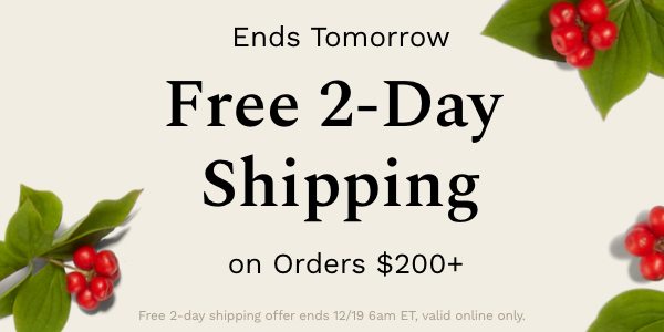 Ends Tomorrow | Free 2-Day Shipping on Orders $200+