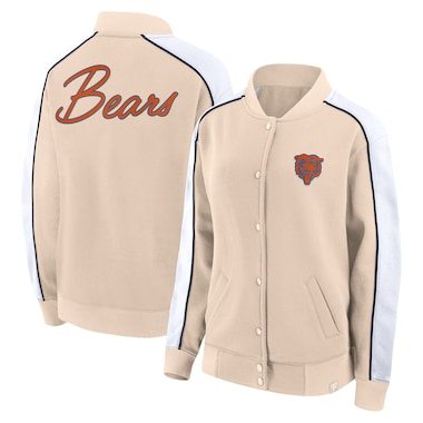  Fanatics Tan Lounge Full-Snap Varsity Jacket