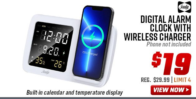 Sealy Digital Alarm Clock with Wireless Charger