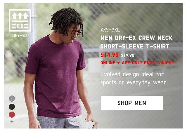 PDP4 - MEN DRY-EX CREW NECK SHORT-SLEEVE T-SHIRT