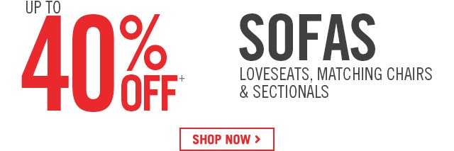 Up to 40% Sofas.