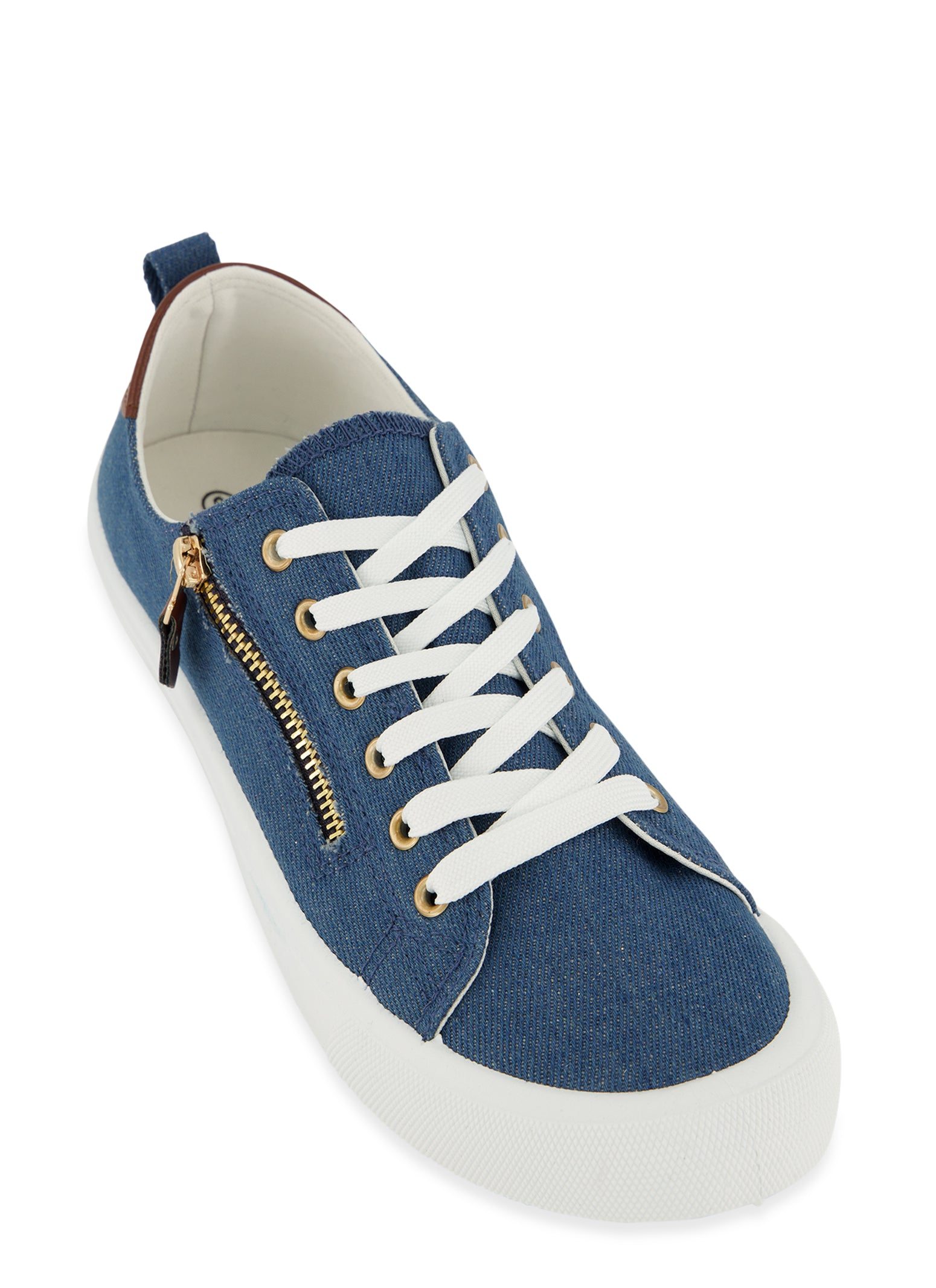Lace Up Low Top Zipper Detail Sneakers
