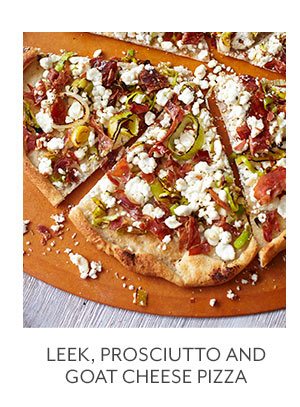 Leek, Prosciutto, and Goat Cheese Pizza