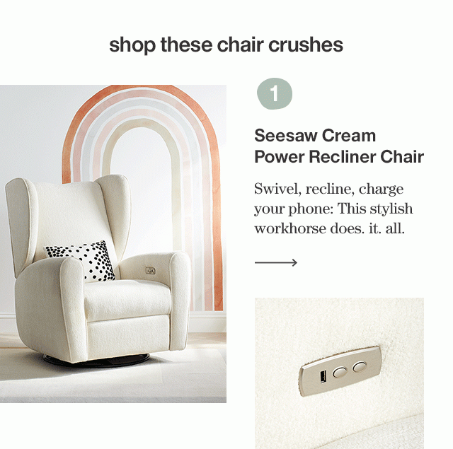 Seesaw Cream Power Recliner Chair