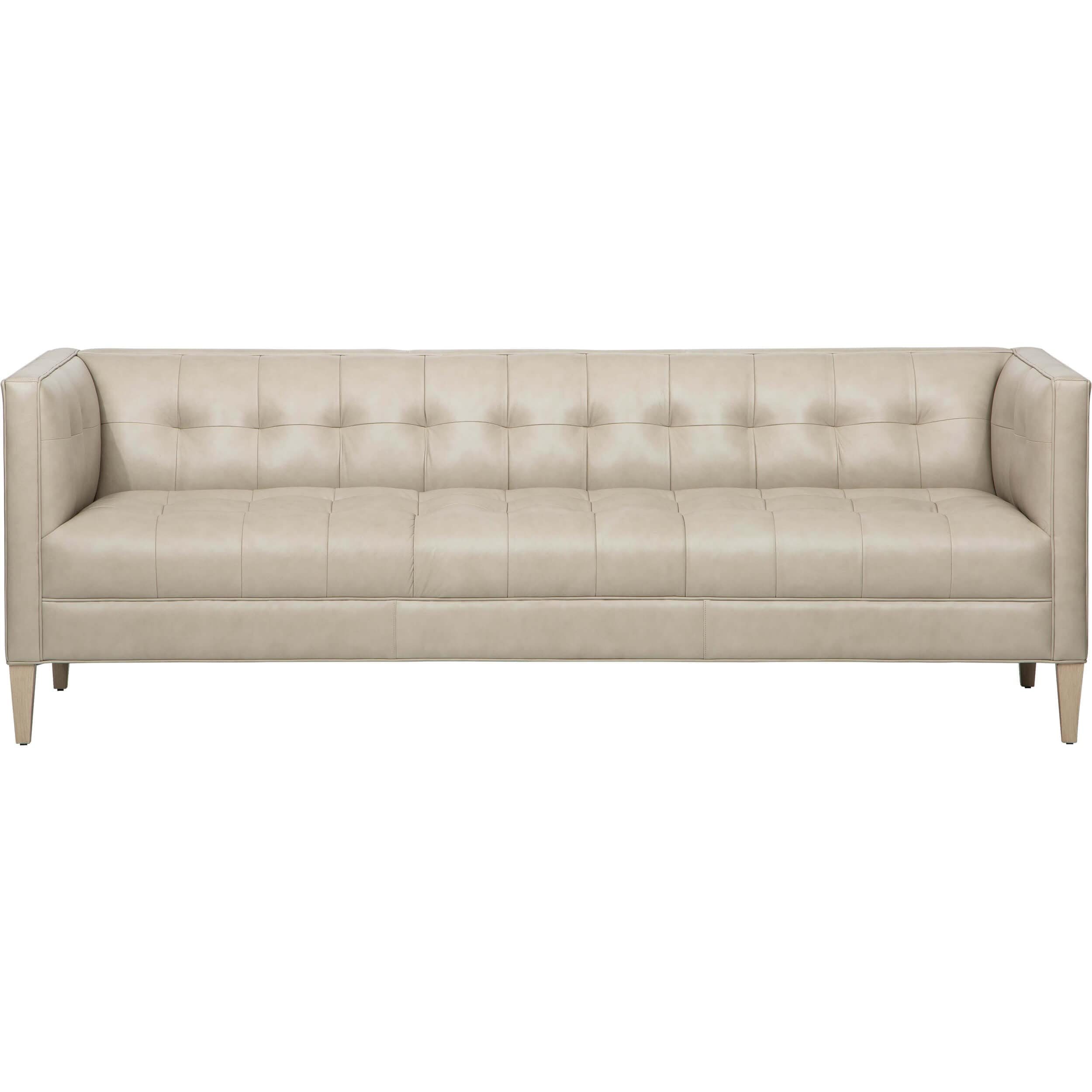 Image of Wells Leather Sofa, Lil Biscuit
