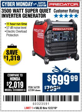 View 3500 Watt Super Quiet Inverter Generator