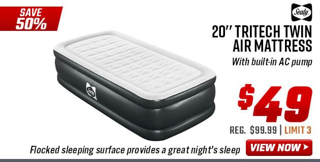 Sealy 20'' Tritech Twin Air Mattress With Built-in AC Pump