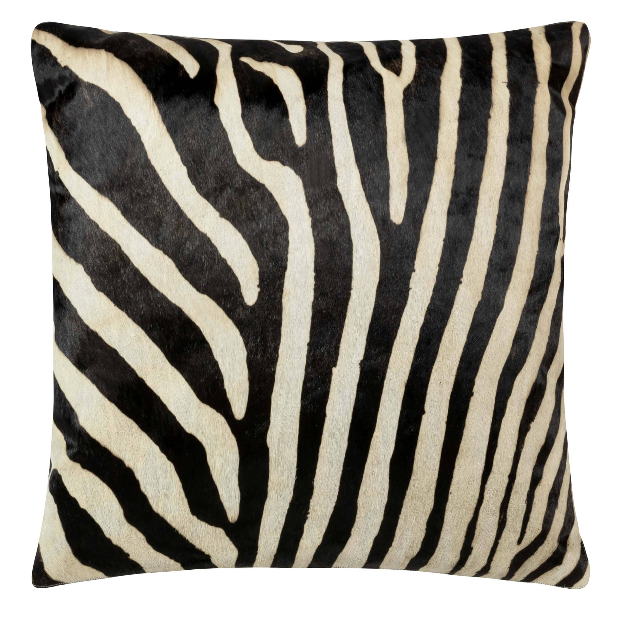 Image of Denver Zebra Print Cowhide Pillow