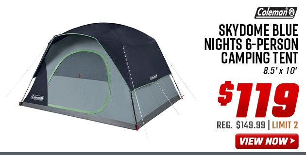Coleman Skydome Blue Nights 6-Person Camping Tent