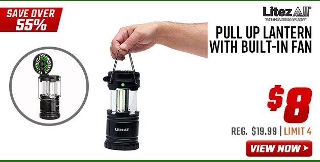 LitezAll Pull Up Lantern with Built-In Fan