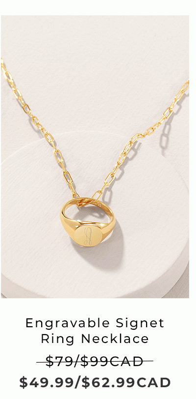 Engravable Signet Ring Necklace