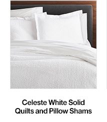 Celeste White Solid Quilts and Pillow Shams