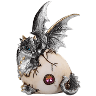 Silver Dragon Hatchling with Jeweled Egg