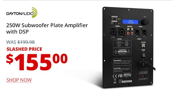 Dayton Audio SPA250DSP 250W Subwoofer Plate Amplifier with DSP