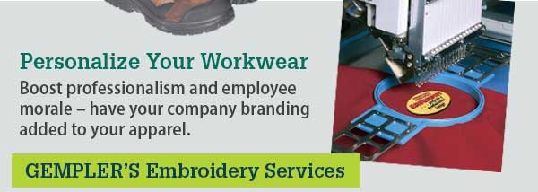 Personalize Your Workwear | Boost professionalism and employee morale - have your company branding added to your apparel | GEMPLER'S Embroidery Services | Learn More