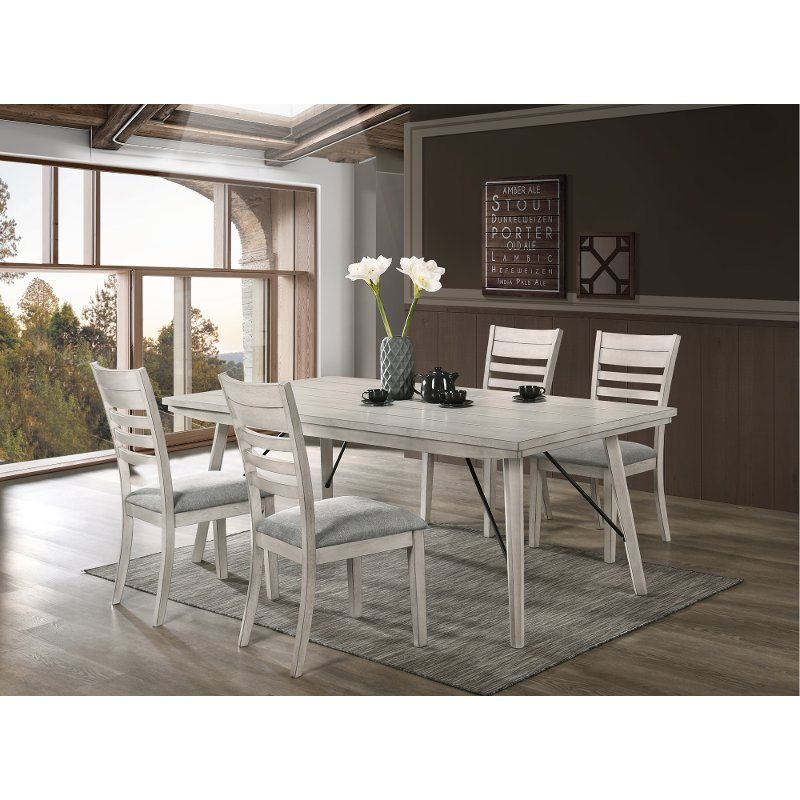 White Sands Contemporary White 5 Piece Dining Set