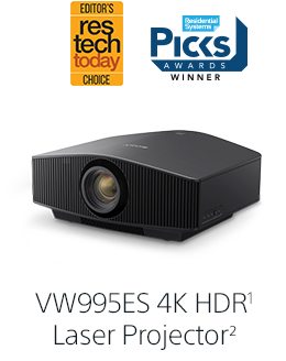 EDITOR'S CHOICE res tech today | PICKS AWARDS WINNER | VW995ES 4K HDR(1) Laser Projector(2)