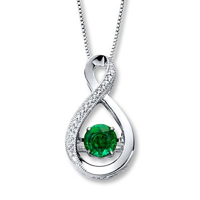 Colors in Rhythm Lab-Created Emerald Sterling Silver Necklace
