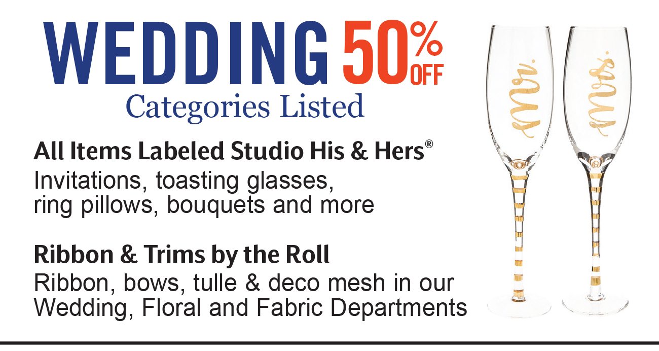 50% Off Select Wedding