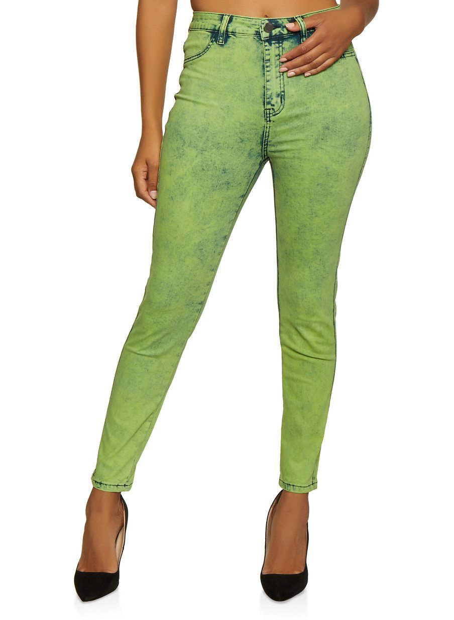 Almost Famous Neon Acid Wash Jeans