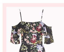 Black floral bardot dress