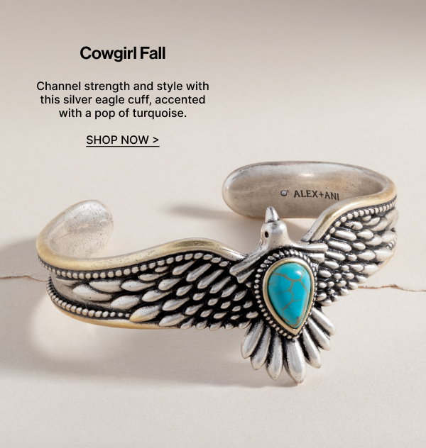 Cowgirl Fall | Channel Strength and Style with this Silver Eagle Cuff | Shop Now