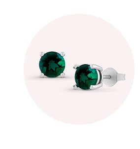 Lab-Created Emerald Stud Earrings