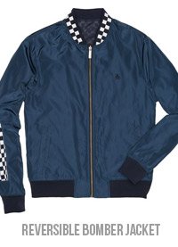 REVERSIBLE CHECK BOMBER JACKET