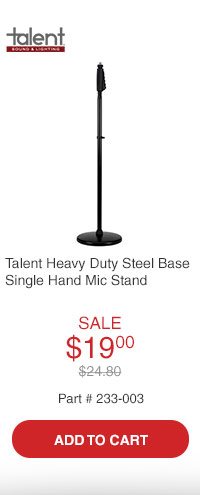 Talent MS-1C Heavy Duty Steel Base Single Hand Microphone Stand