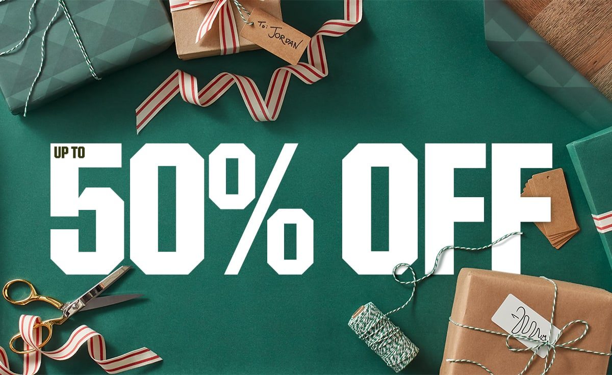 Up to 50% off.