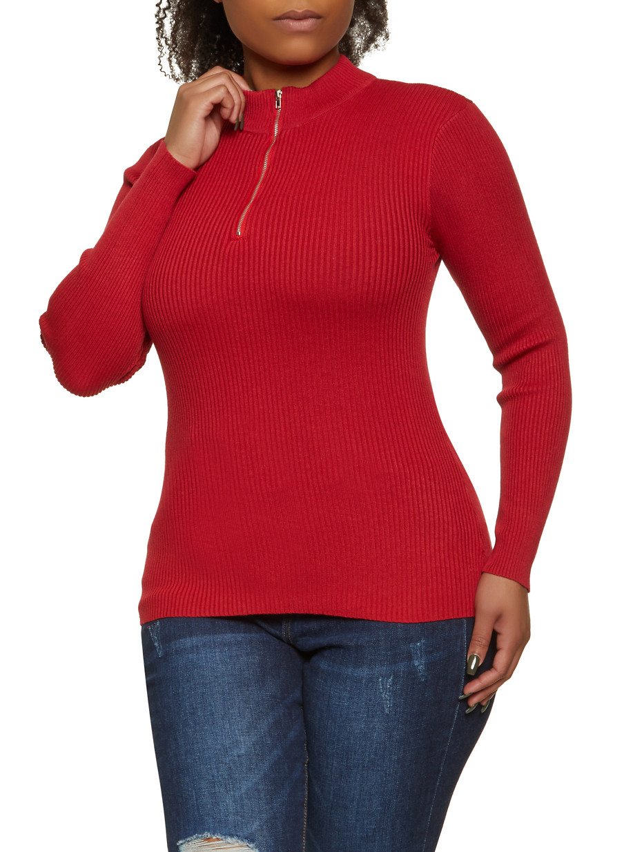 Plus Size Half Zip Sweater