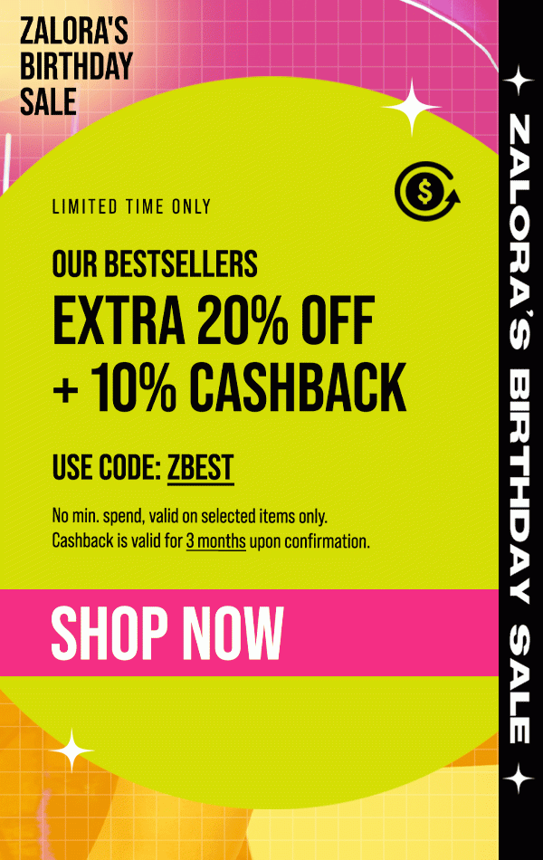 Our Bestsellers Extra 20% Off + 10% Cashback!