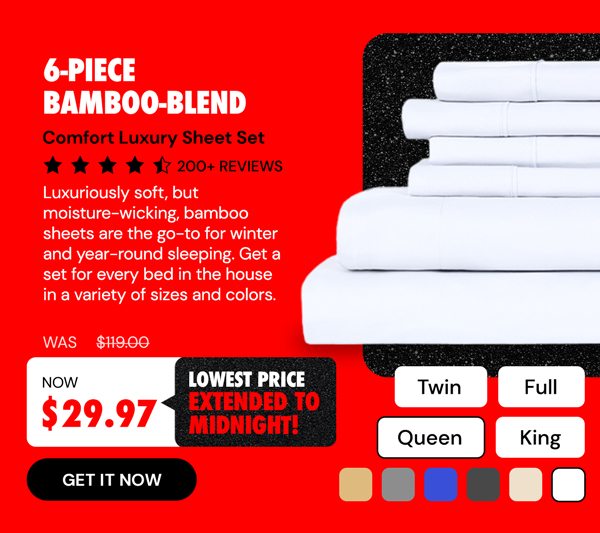 6-Piece Bamboo-Blend Comfort Luxury Sheet Set