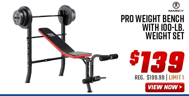 Marcy Pro Weight Bench with 100-lb. Weight Set