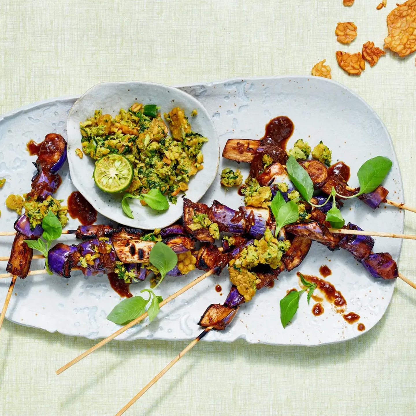 Sweet and Sour Eggplant Satay