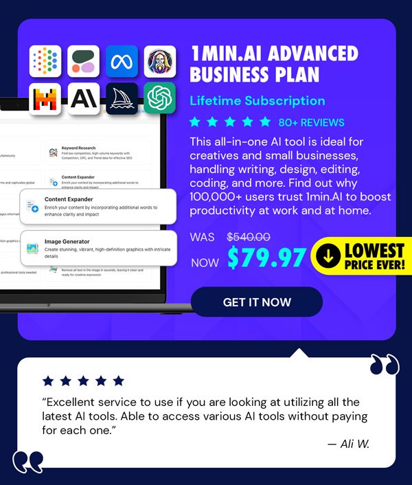 1minAI Advanced Business Plan Lifetime Subscription