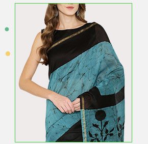 Pure Chanderi Silk Printed Saree in Blue