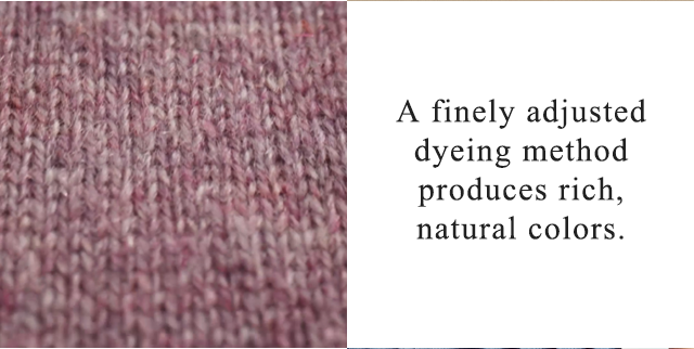 BANNER 3 - WHILE CAREFULLY CHECKING THE CONDITION OF THE RAW WOOL, WE ALSO FINELY ADJUST THE DYEING METHOD.