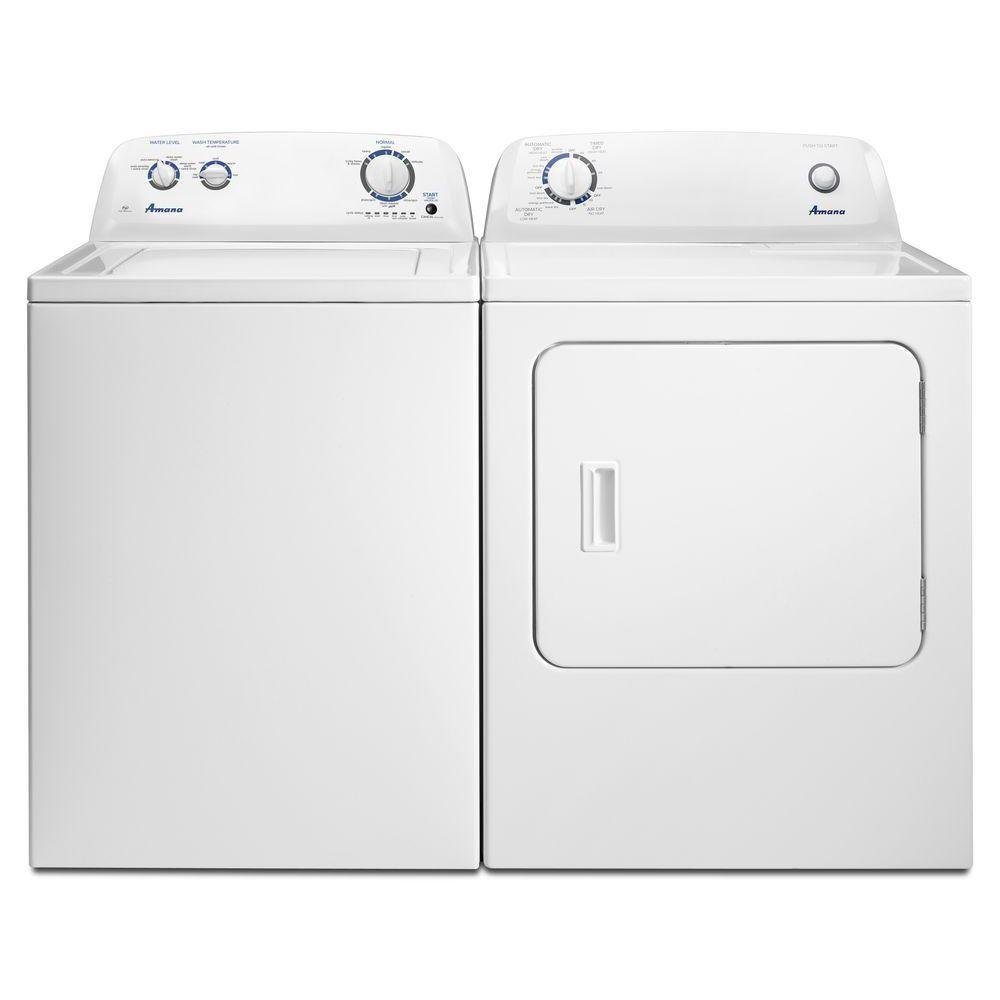 Amana Top Load Washer and Dryer Set - White Electric