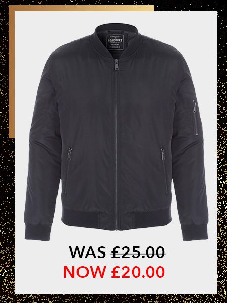 Mens Black Bomber Jacket