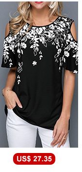 Asymmetric Hem Flower Print Three Quarter Sleeve T Shirt