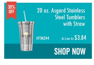 20 oz. Asgard Stainless Steel Tumblers with Straw