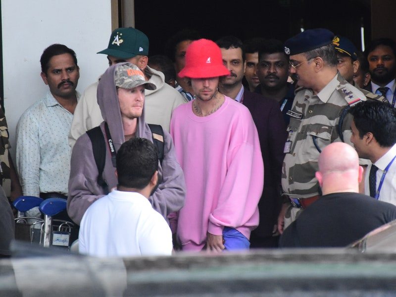 MUMBAI, INDIA - JULY 5: Justin Bieber is seen arriving at Mumbai airport on July 5, 2024 in Mumbai, India. (Photo by MEGA/GC Images)