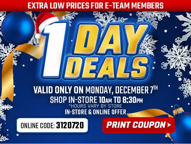 One Day Deals - Monday, December 7, 2020