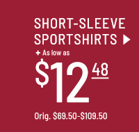 Short-sleeve sportshirts as low as $14