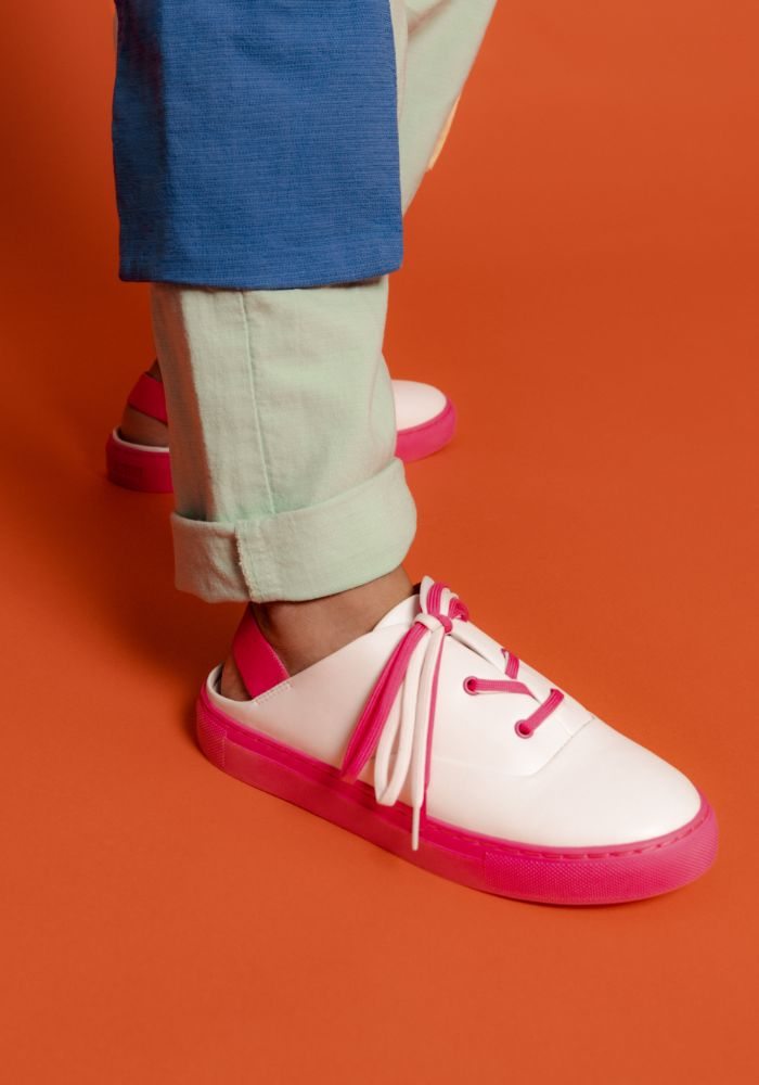 Girls' Two-Tone Sneaker Mules