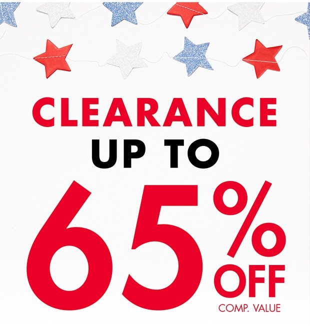 Clearance up to 65% off